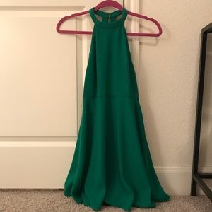 *2 for $20!* Green High Neck Fit and Flare Dress
